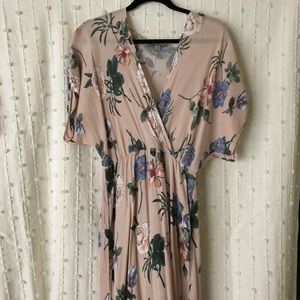 Light Pink Floral Maxi Dress